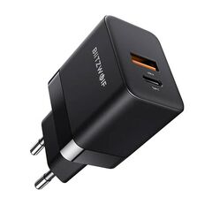 BLITZWOLF Carregador de Rede USB + USB-C  GaN 35W, BW-S21 (Preto)