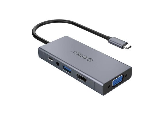 ORICO 5 in1 Adapter Hub HDMI 4K / USB 3.0 / VGA / AUX / USB-C PD 60W MC-U501P-GY-BPORICO 5 in1 Adapter Hub HDMI 4K / USB 3.0 / VGA / AUX / USB-C PD 60W MC-U501P-GY-BP