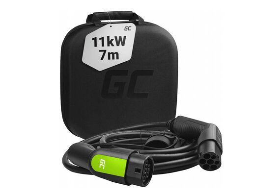 GREENCELL Cabo de Carregamento para Carros Elétricos e Híbridos Tesla Model 3 / S / X / Y / BMW i3 / iX / VW ID.4 / Kia EV6 / Enyaq iV / e-Niro / IONIQ 5 / 500e EV12 11kW 16A 7m