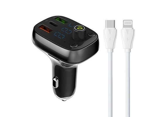 LDNIO Transmissor Bluetooth FM 2USB / USB-C / Lightning cable C704Q LDNIO Transmissor Bluetooth FM 2USB / USB-C / Lightning cable C704Q