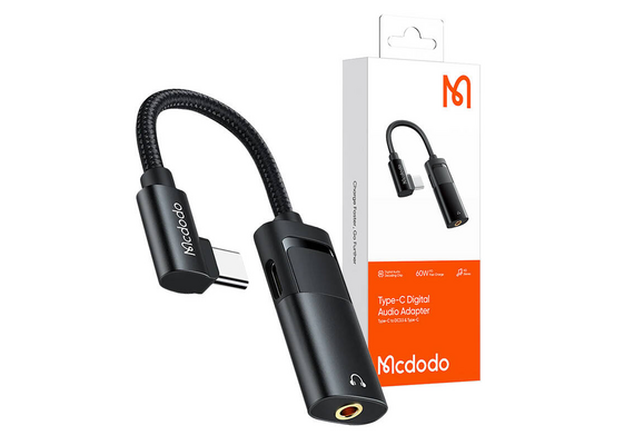 MCDODO Adaptador USB-C Macho/Fêmea para mini jack 3.5 mm CA-1880 MCDODO Adaptador USB-C Macho/Fêmea para mini jack 3.5 mm CA-1880